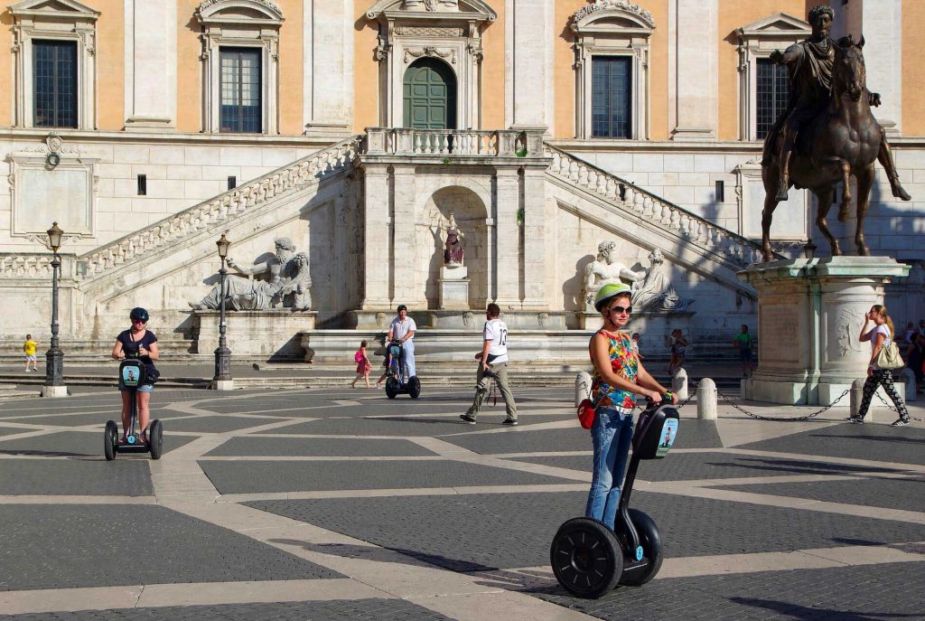 Girl during a Rome for kids segway tour