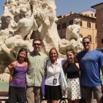 Family in Piazza Navona during a Rome for kids tour