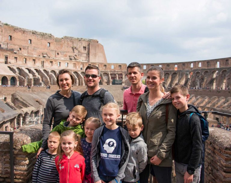 Photo of a family during a tour with Rome for kids