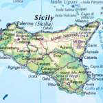 Map of Sicily island